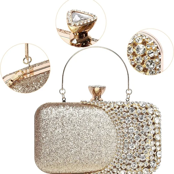 NEW Sparkling Bling Swarovski Crystal Rhinestone & Glitter Clutch Purse … - Picture 3 of 17